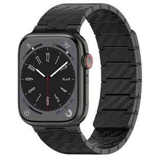 For Apple Watch SE 2022 44mm Carbon Fiber Magnetic Loop Watch Band(Black)