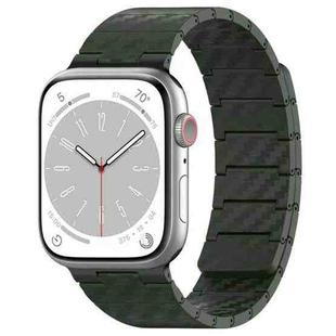 For Apple Watch 3 38mm Carbon Fiber Magnetic Loop Watch Band(Official Green)