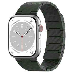 For Apple Watch Series 9 41mm Carbon Fiber Magnetic Loop Watch Band(Official Green)