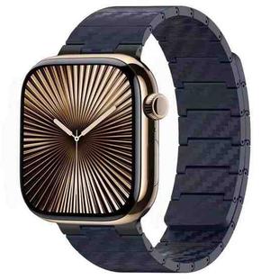 For Apple Watch Series 10 46mm Carbon Fiber Magnetic Loop Watch Band(Midnight Blue)