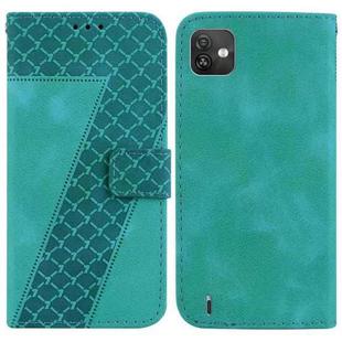 For Wiko Y82 7-shaped Embossed Leather Phone Case(Green)