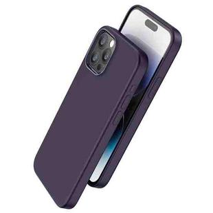 For iPhone 15 Pro hoco Pure Series Magnetic Liquid Silicone Phone Case(Purple)