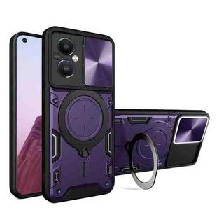 For OnePlus Nord N20 5G CD Texture Sliding Camshield Magnetic Holder Phone Case(Purple)