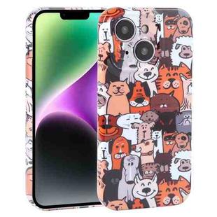 For iPhone 14 Plus Dustproof Net Full Coverage PC Phone Case(Cute Dog)