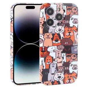 For iPhone 14 Pro Dustproof Net Full Coverage PC Phone Case(Cute Dog)