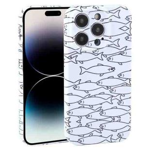 For iPhone 14 Pro Max Dustproof Net Full Coverage PC Phone Case(Fish School)