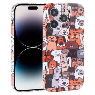 For iPhone 14 Pro Max Dustproof Net Full Coverage PC Phone Case(Cute Dog)