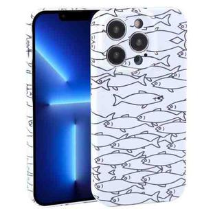 For iPhone 13 Pro Dustproof Net Full Coverage PC Phone Case(Fish School)