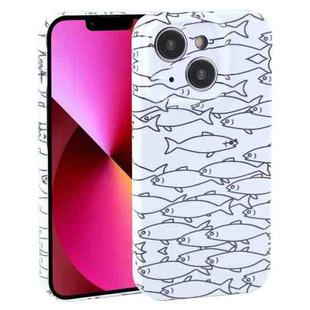 For iPhone 13 Dustproof Net Full Coverage PC Phone Case(Fish School)