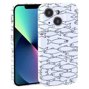 For iPhone 13 mini Dustproof Net Full Coverage PC Phone Case(Fish School)