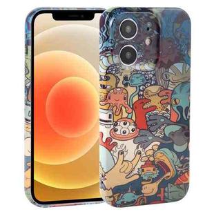 For iPhone 12 Dustproof Net Full Coverage PC Phone Case(Animal Party)