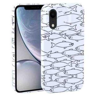 For iPhone XR Dustproof Net Full Coverage PC Phone Case(Fish School)