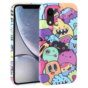 For iPhone XR Dustproof Net Full Coverage PC Phone Case(Cute Monster)
