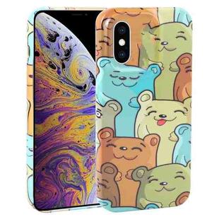 For iPhone XS Max Dustproof Net Full Coverage PC Phone Case(Cute Bear)