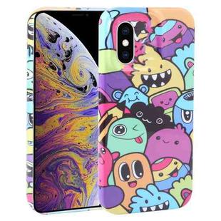 For iPhone XS Max Dustproof Net Full Coverage PC Phone Case(Cute Monster)