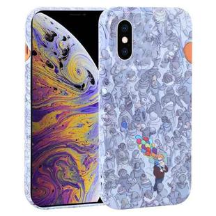 For iPhone XS Max Dustproof Net Full Coverage PC Phone Case(Crowd)