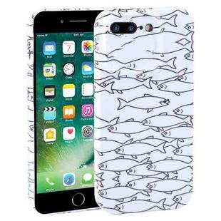 For iPhone 8 Plus / 7 Plus Dustproof Net Full Coverage PC Phone Case(Fish School)