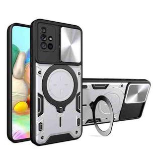 For Samsung Galaxy A71 4G CD Texture Sliding Camshield Magnetic Holder Phone Case(Silver)