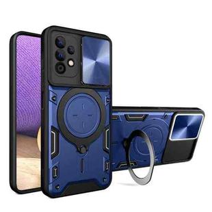 For Samsung Galaxy A32 5G CD Texture Sliding Camshield Magnetic Holder Phone Case(Blue)