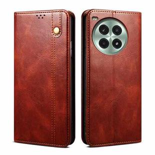 For OnePlus Ace 3 Pro Oil Wax Crazy Horse Texture Leather Phone Case(Brown)