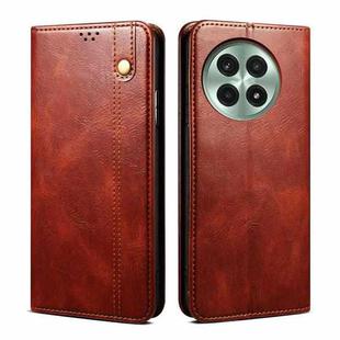 For OnePlus 13 Oil Wax Crazy Horse Texture Leather Phone Case(Brown)