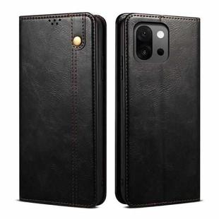 For OnePlus 13T Oil Wax Crazy Horse Texture Leather Phone Case(Black)