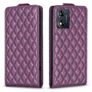 For Motorola Moto E13 4G Diamond Lattice Vertical Flip Leather Phone Case(Dark Purple)