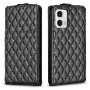 For Motorola Moto G73 5G Diamond Lattice Vertical Flip Leather Phone Case(Black)