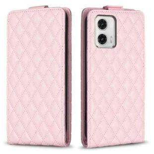 For Motorola Moto G73 5G Diamond Lattice Vertical Flip Leather Phone Case(Pink)