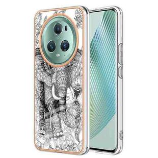 For Honor Magic 5 Pro Electroplating Marble Dual-side IMD Phone Case(Totem Elephant)