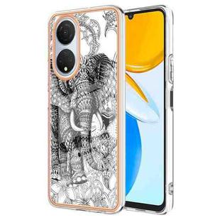 For Honor X7 Electroplating Marble Dual-side IMD Phone Case(Totem Elephant)