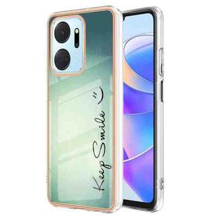 For Honor X7a Electroplating Marble Dual-side IMD Phone Case(Smile)