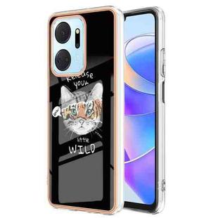 For Honor X7a Electroplating Marble Dual-side IMD Phone Case(Natural Growth)