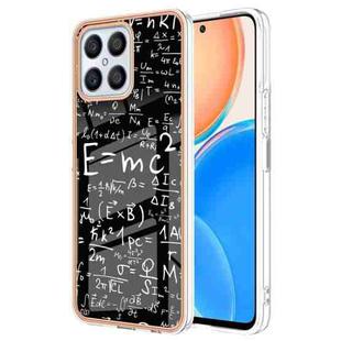 For Honor X8 4G Electroplating Marble Dual-side IMD Phone Case(Equation)