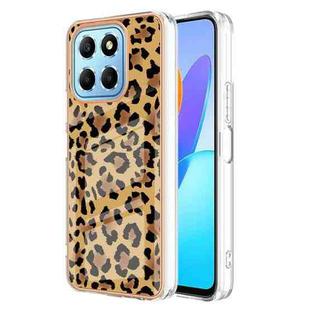 For Honor X8 5G / X6 4G Electroplating Marble Dual-side IMD Phone Case(Leopard Print)
