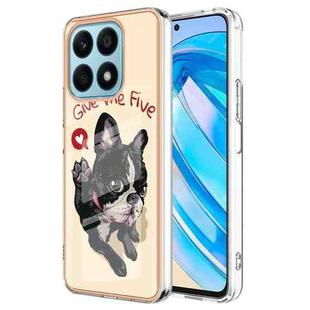 For Honor X8a Electroplating Marble Dual-side IMD Phone Case(Lucky Dog)