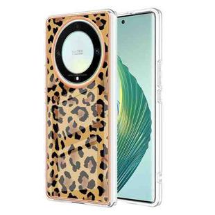 For Honor X9a / Magic5 Lite Electroplating Marble Dual-side IMD Phone Case(Leopard Print)