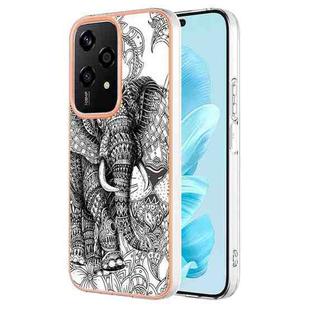 For Honor 200 Lite Global Electroplating Marble Dual-side IMD Phone Case(Totem Elephant)