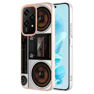 For Honor 200 Lite Global Electroplating Marble Dual-side IMD Phone Case(Retro Radio)