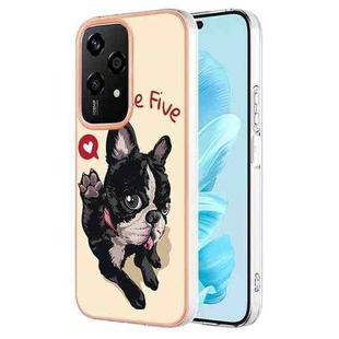 For Honor 200 Lite Global Electroplating Marble Dual-side IMD Phone Case(Lucky Dog)