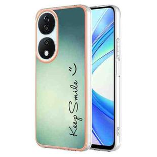 For Honor X7b 4G / 5G Electroplating Marble Dual-side IMD Phone Case(Smile)