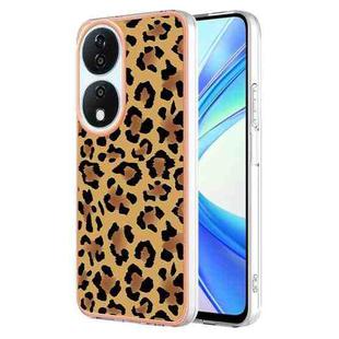 For Honor X7b 4G / 5G Electroplating Marble Dual-side IMD Phone Case(Leopard Print)