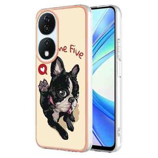 For Honor X7b 4G / 5G Electroplating Marble Dual-side IMD Phone Case(Lucky Dog)