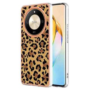 For Honor X9b Electroplating Marble Dual-side IMD Phone Case(Leopard Print)