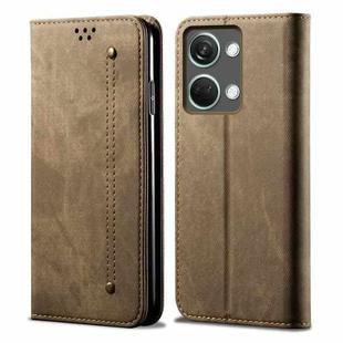 For OnePlus Ace 2V / Nord 3 Denim Texture Flip Leather Phone Case(Khaki)