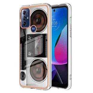 For Motorola Moto G Play 2023 Electroplating Marble Dual-side IMD Phone Case(Retro Radio)