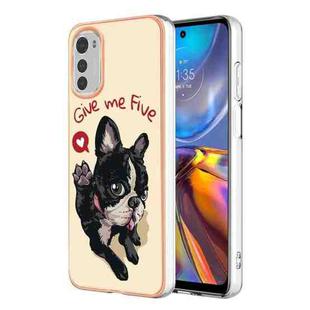 For Motorola Moto E32 4G / E32S Electroplating Marble Dual-side IMD Phone Case(Lucky Dog)