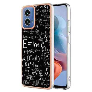 For Motorola Moto G34 Electroplating Marble Dual-side IMD Phone Case(Equation)