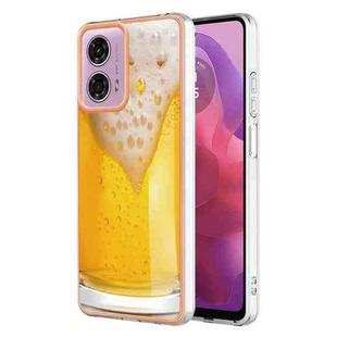 For Motorola Moto G04 4G / G24 4G Electroplating Marble Dual-side IMD Phone Case(Draft Beer)