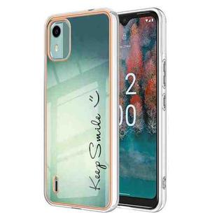 For Nokia C12 Electroplating Marble Dual-side IMD Phone Case(Smile)